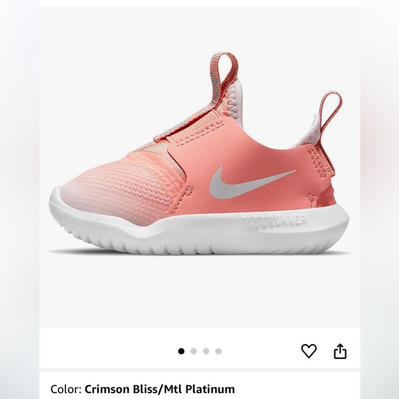 Infant Toddler Nike Flex Runner Sneaker. Unisex Ombré Peach Orange W/Silver. 3C. - Picture 13 of 14